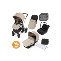 Ickle Bubba Stomp v3 All In One Travel System With 0+ Galaxy Car Seat and Isofix Base - Silver - Sand