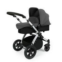 Ickle Bubba Stomp V2 - 2 In 1 Pushchair - Silver - Graphite Grey