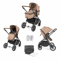 Ickle Bubba Cosmo All in One i-Size Travel System with ISOFIX Base (Frame: Gunmetal, Fabric Colour: Desert, Handle Bars: Tan)