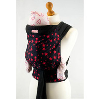 Palm and Pond Baby Mei Tai Sling - Black with Red Stars Pattern