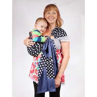Palm and Pond Baby Ring Sling - Navy Blue White Spots